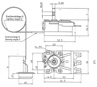 Regolatore di temperatura elettromeccanico